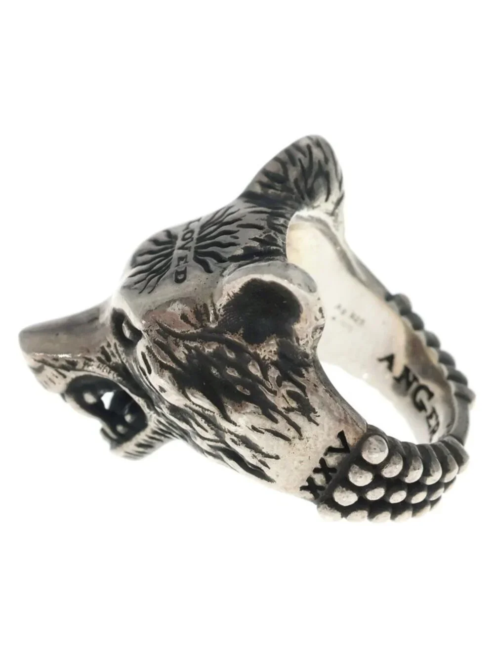 Gucci Anger Forest Wolf Ring Silver